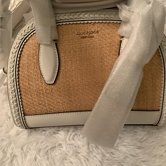 Sold!! Kate Spade ♠️ Medium leather straw satche - Picture 4 of 15